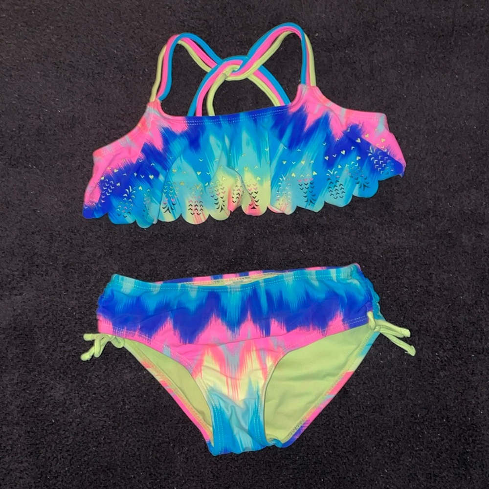 Neon Bright Bikini Two Piece Swim Suit (Girls size 10)